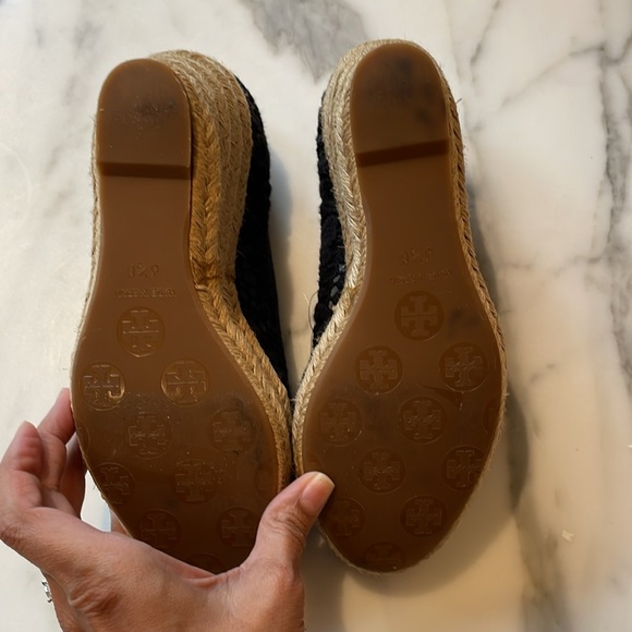 Tory Burch Bow Espadrille Wedge Sandals – 
Size 6.5, Chic & Comfortable - Picture 5 of 5